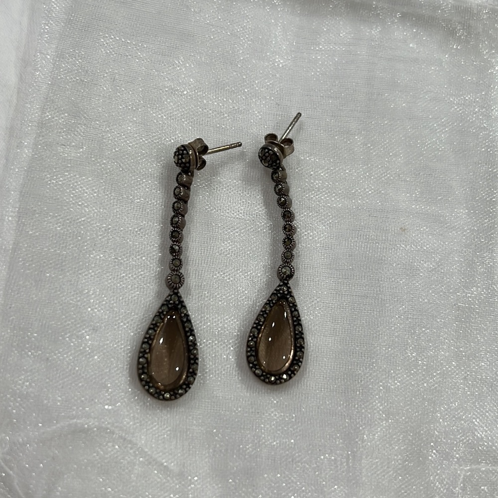 Black Diamond Dangling Earrings - image 2